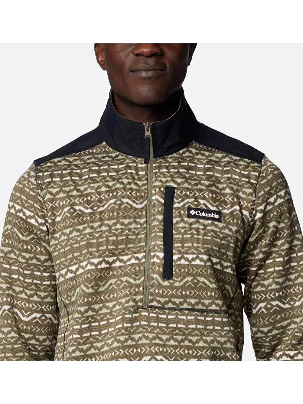 Columbia Yeşil II Printed Half Zip Pullover Erkek Yarın Fermuar Triko Polar AO5809 - 3