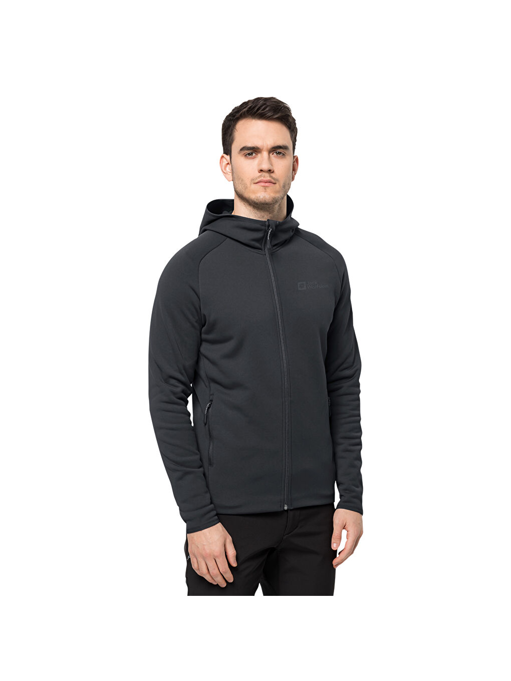 Siyah Baiselberg Hooded Fz Erkek Gri Polar Ceket-1