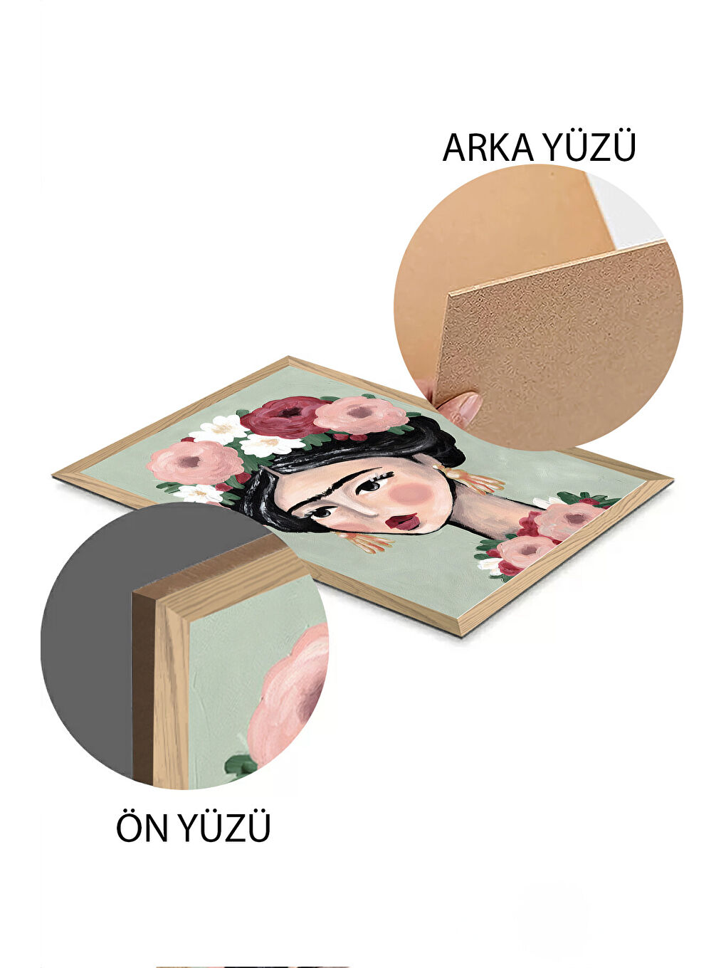 Beyaz 2 Parça Ahşap Çerçeve Görünümlü Mdf Tablo Seti 20x30 Cm - Model 10 - ERSY2MDFMODEL10-2030-2