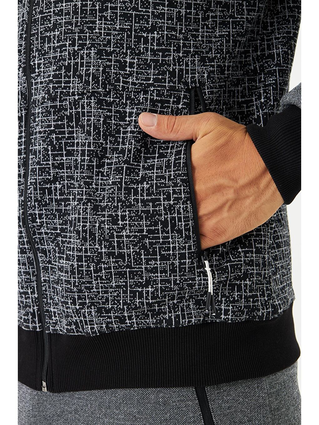 Erkek Tam Fermuarlı Kapüşonlu Eşofman Takımı Antrasit 5754-A-7