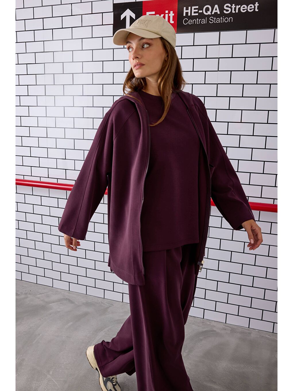 Örme Modal Sweat Bordo-1