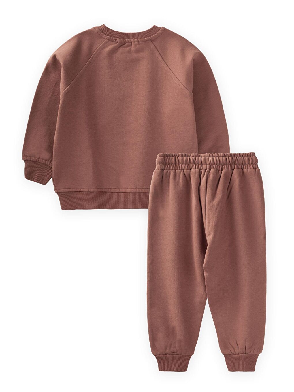 Kahverengi Üçgen Cepli Sweatshirt Takım 1-7 Yaş A Kahve-1