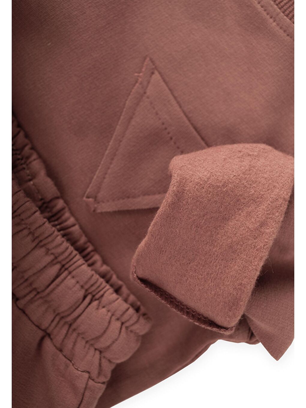 Kahverengi Üçgen Cepli Sweatshirt Takım 1-7 Yaş A Kahve-2