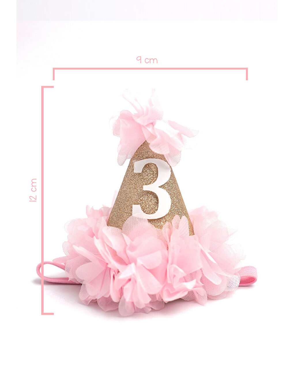 Pembe 3 Yaş Huni Doğum Günü Tacı-1