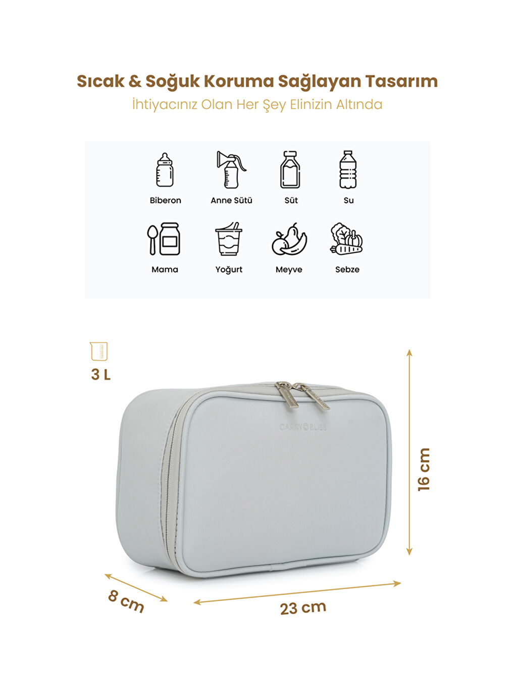 ThermaPouch Isı Yalıtımlı Organizer Mama ve Atıştırmalık Çantası-1