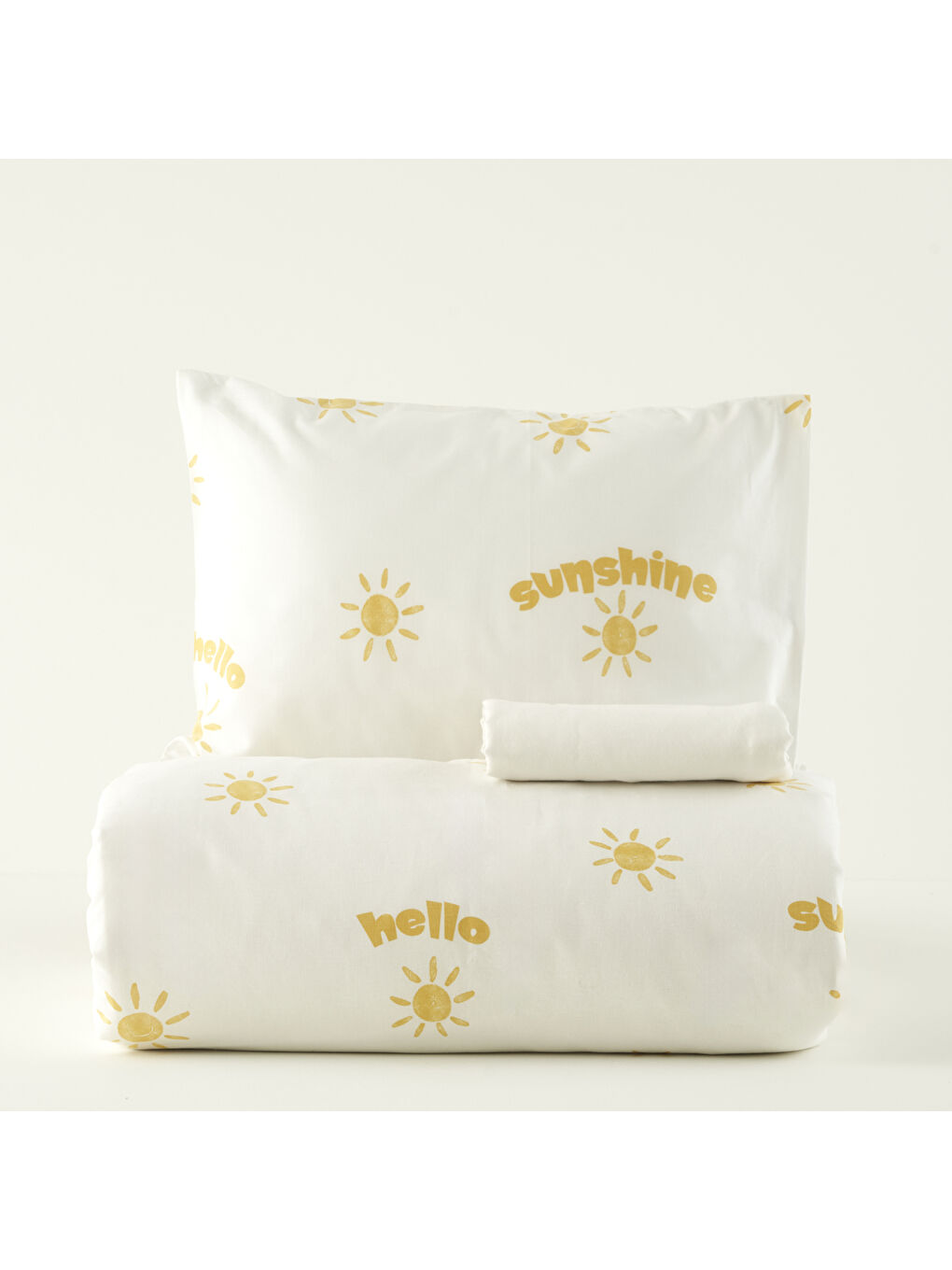 %100 Pamuk Hello Bebek Nevresim Takımı Sarı (100x150 cm)-2
