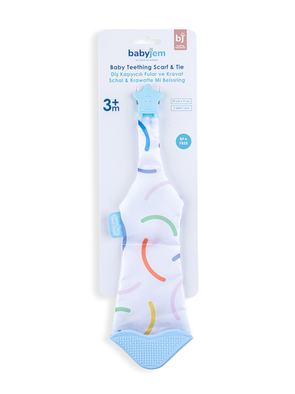 Silikon Diş Kaşıyıcı Fular & Kravat Gülen Yüz Mavi-1