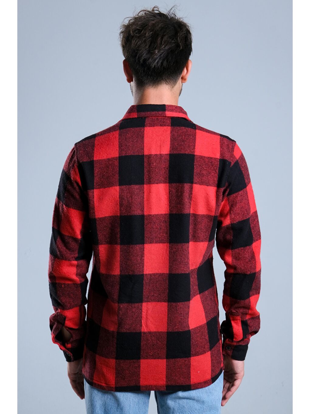 Bordo Çıkarılabilir Kapüşonlu Cepli Kışlık Erkek Oduncu Gömlek MAR4170-8