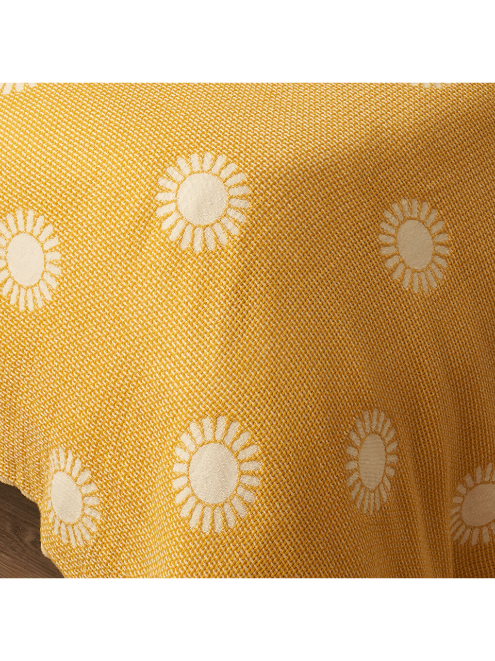 Sunny Pamuklu Çift Kişilik Yatak Örtüsü Sarı (200x220 cm)-5