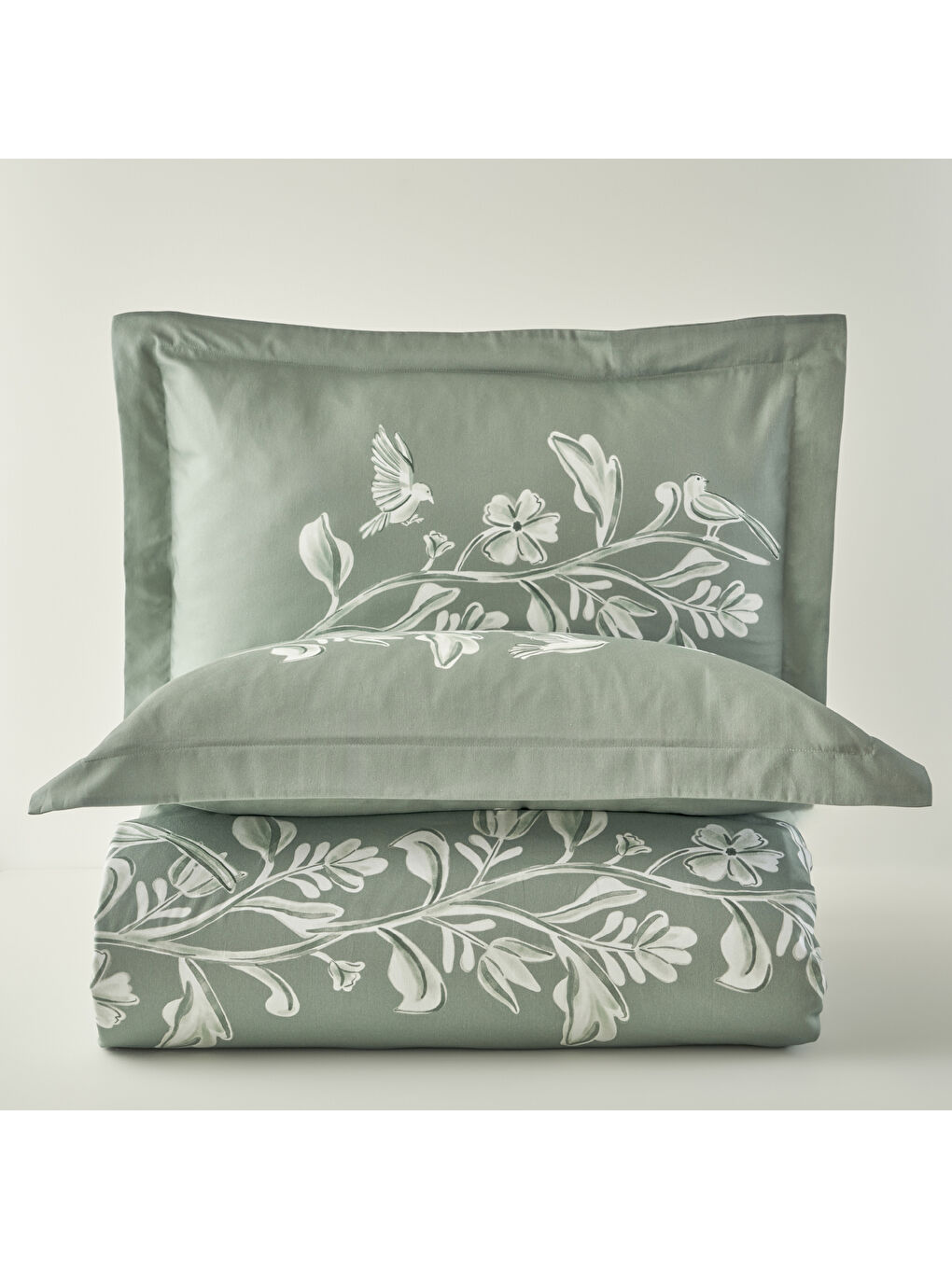 %100 Pamuk Saten Jude Çift Kişilik Nevresim Seti Yeşil (200x220 cm)-6