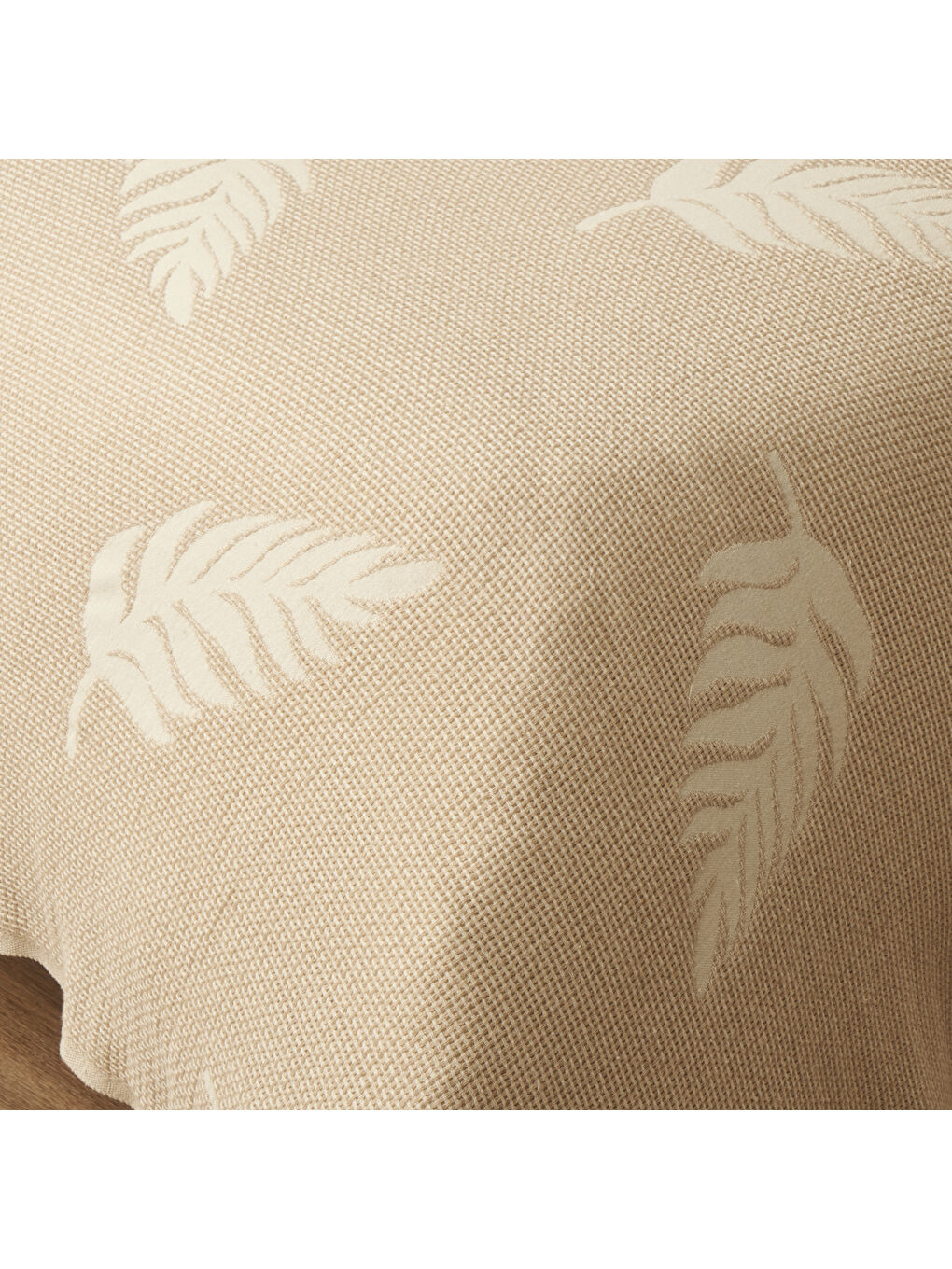 Amaya Pamuklu Çift Kişilik Yatak Örtüsü Bej (200x220 cm)-5