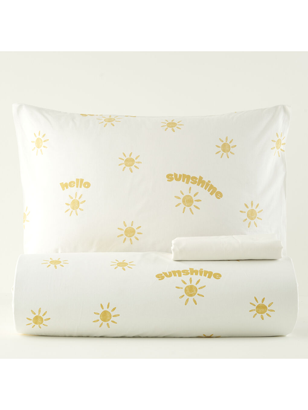 %100 Pamuk Hello Çocuk Nevresim Takımı Sarı (160x220 cm)-2