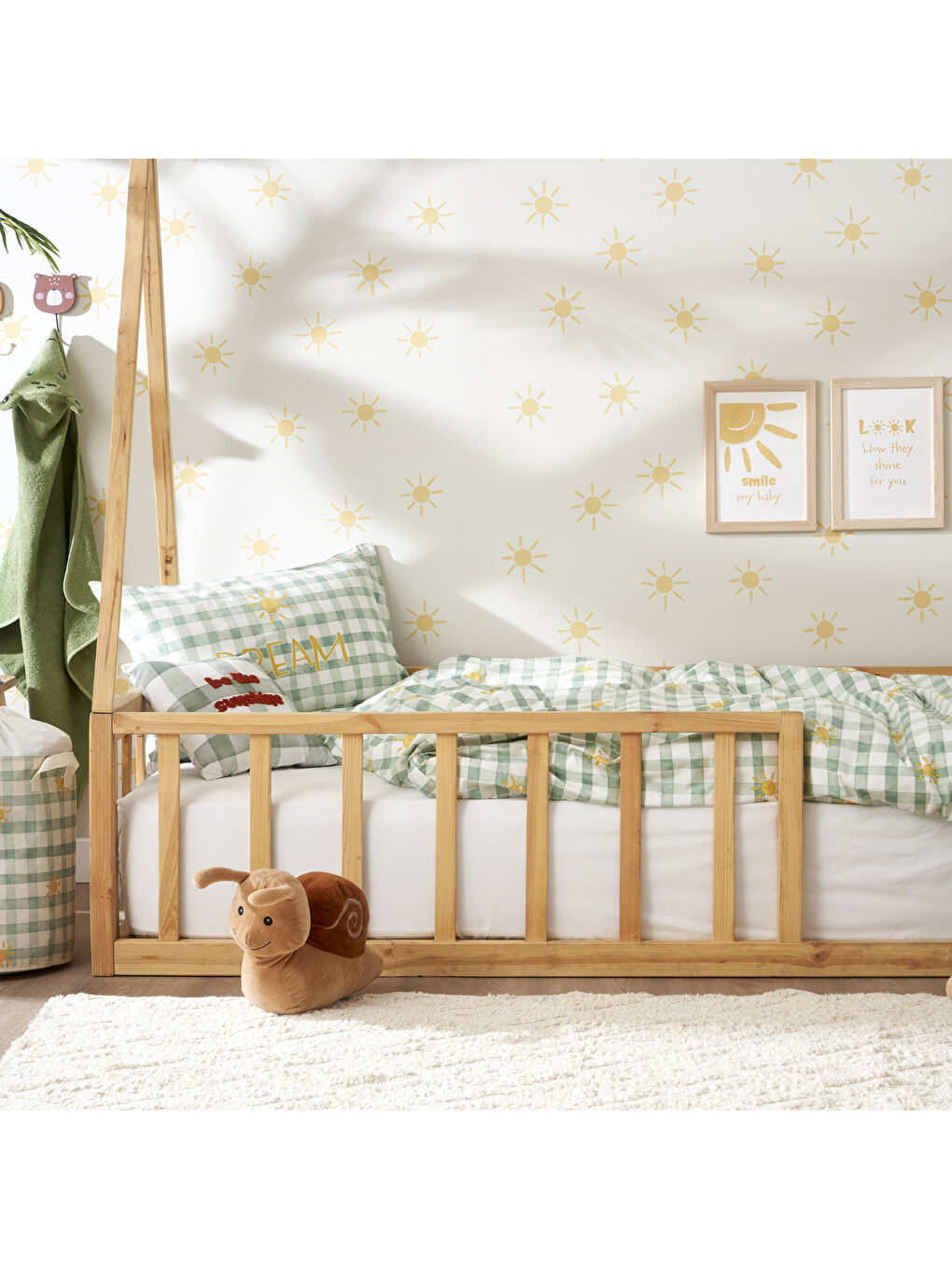 %100 Pamuk Sunshine Çocuk Nevresim Takımı Yeşil (160x220 cm)