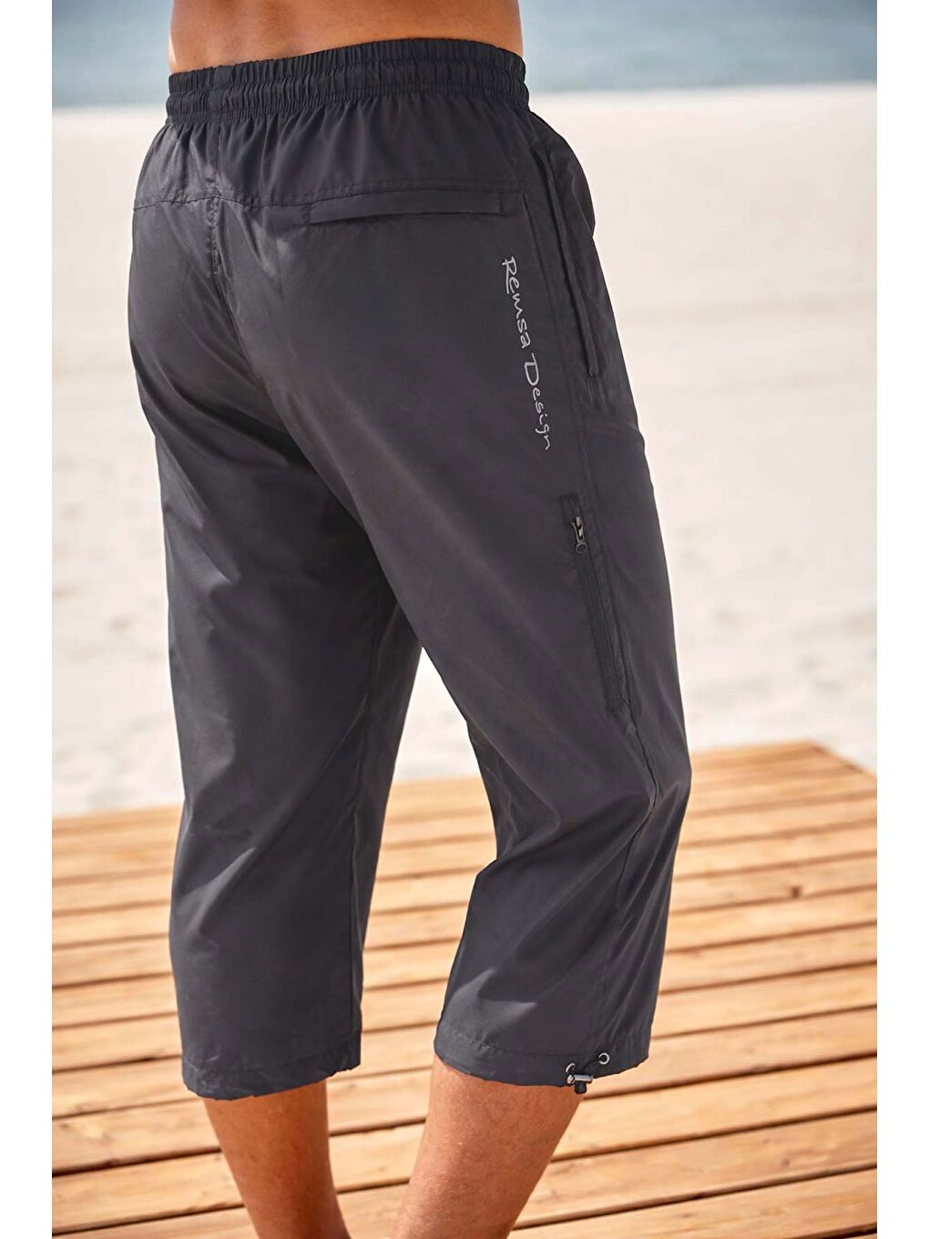 Remsa Erkek Havuz Deniz Uzun Kapri Şort Mayo RKS-01 Antrasit