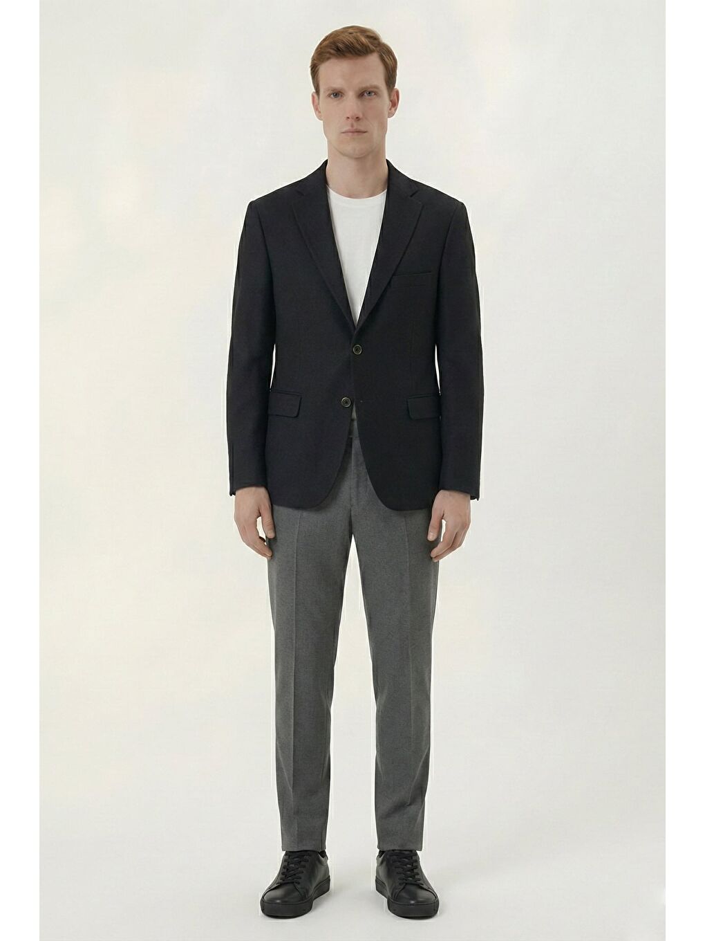 Erkek Siyah Regular Fit Mono Yaka Ceket-1