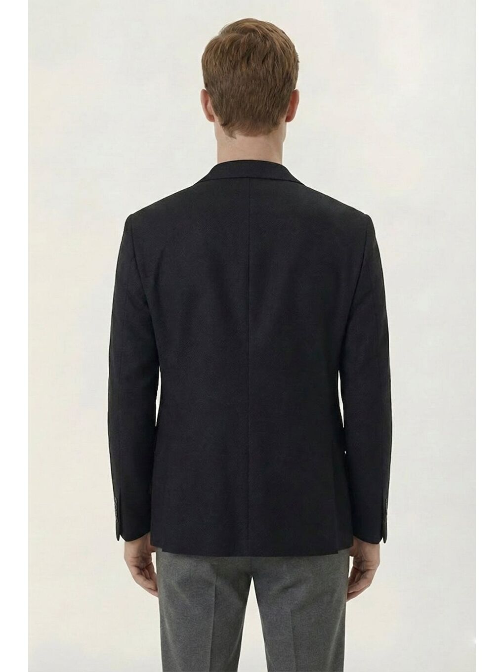 Erkek Siyah Regular Fit Mono Yaka Ceket-3