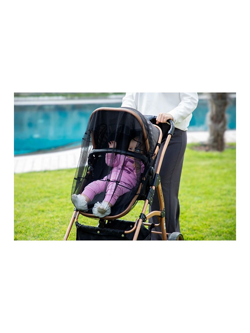 Siyah Puset Bebek Arabası Sinekliği 070-2