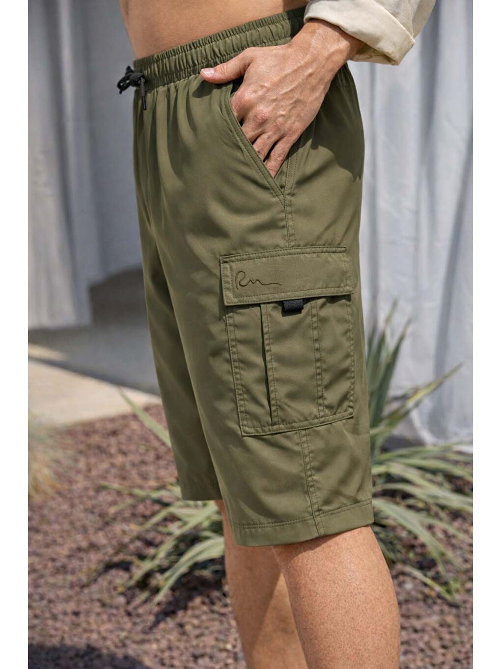 Kargo Cep Erkek Şort Kapri Mayo RKS-09 Haki-2