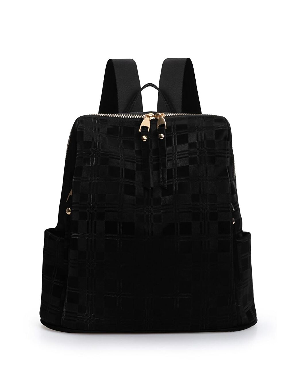 Siyah Desenli Kadın Büyük Boy Sırt Çantası-1