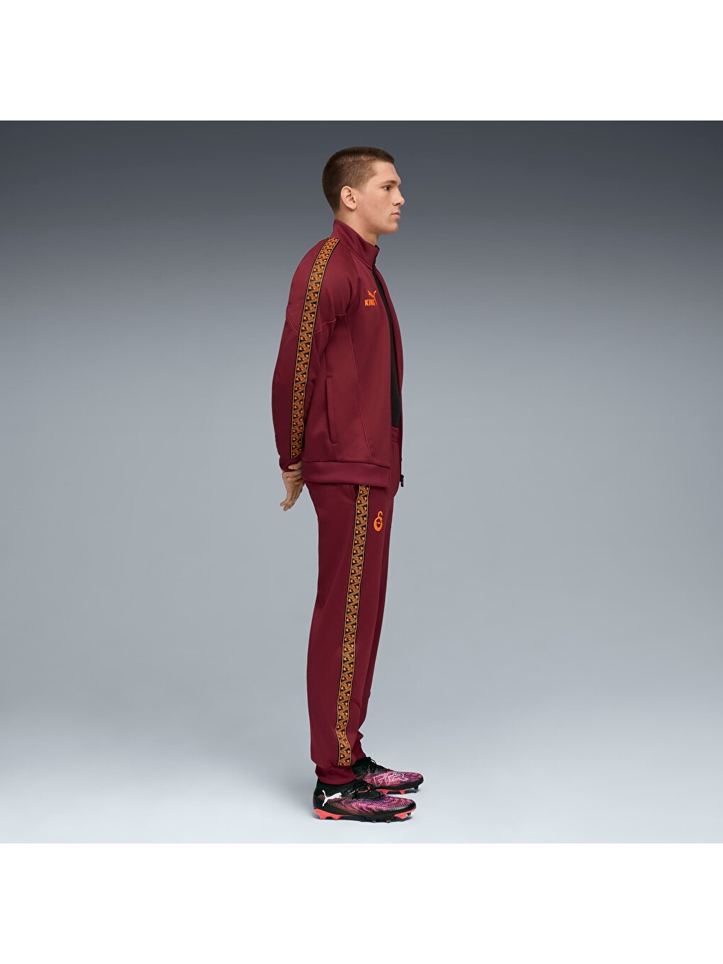 Kırmızı GALATASARAY KING Anthem Erkek Fermuarlı Sweatshirt-2