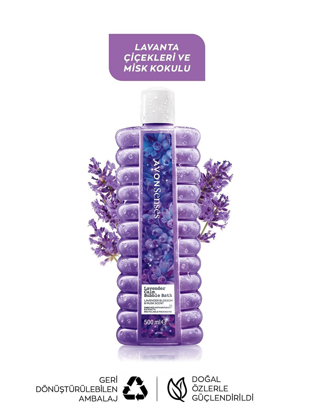 AVON Renksiz Senses Lavender Calm Lavanta Kokulu Banyo Köpüğü 500 Ml. - 1