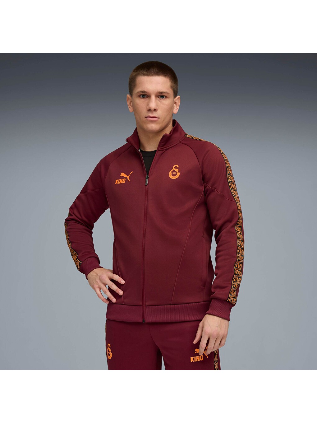 Kırmızı GALATASARAY KING Anthem Erkek Fermuarlı Sweatshirt-6