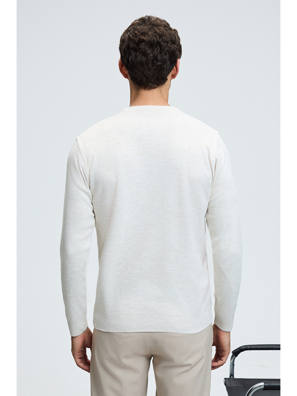 Erkek Beli Lastikli Yanları Ve Arkası Cepli Fermuarlı Pileli Relaxed Fit Dokuma Haki Pantolo-5