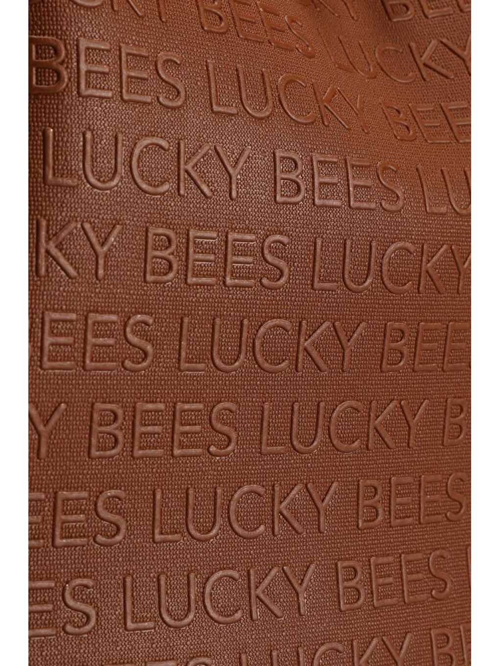 Lucky Bees Taba Desenli Kadın Büyük Boy Sırt Çantası - 3