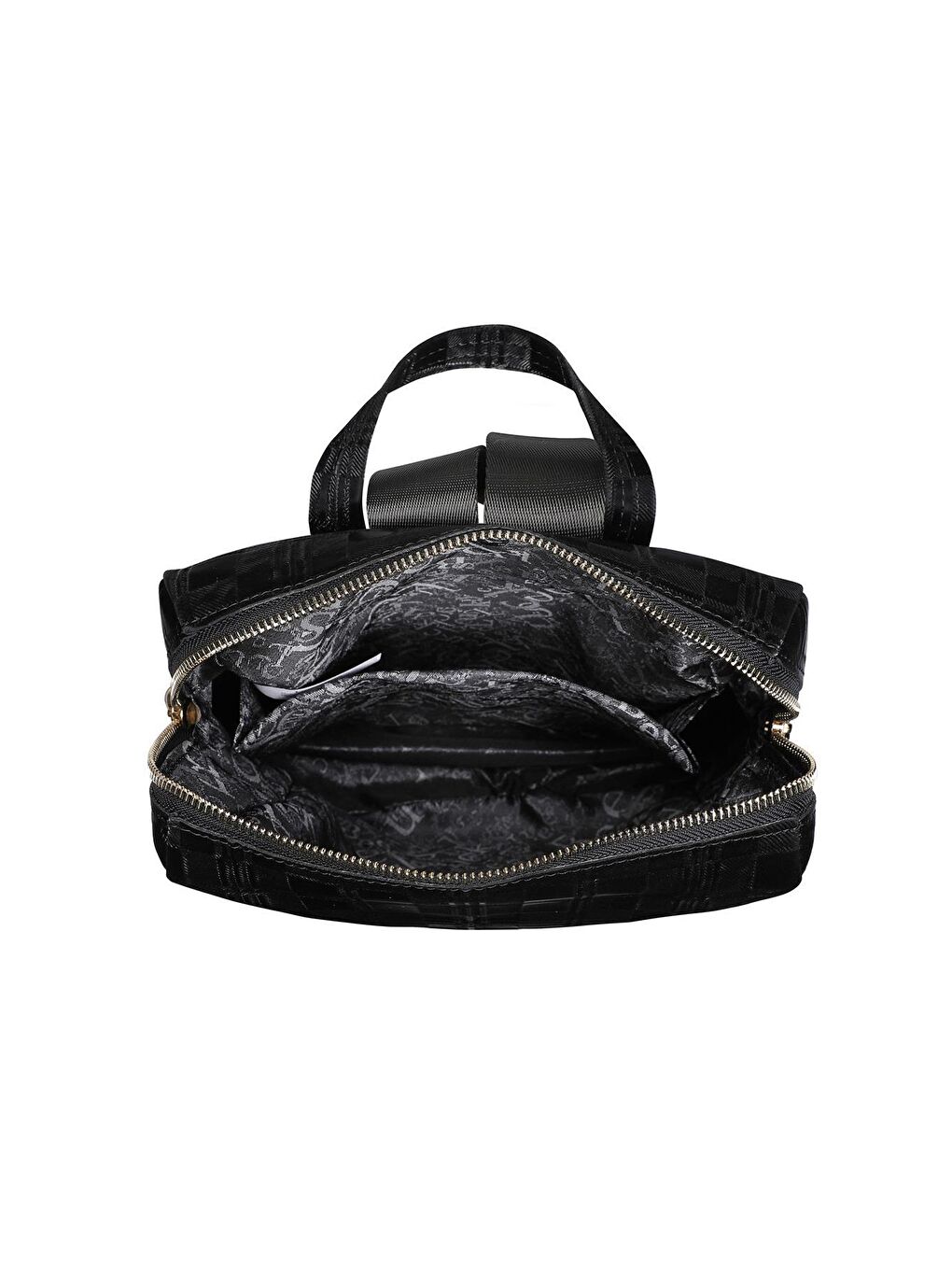 Siyah Desenli Kadın Büyük Boy Sırt Çantası-5