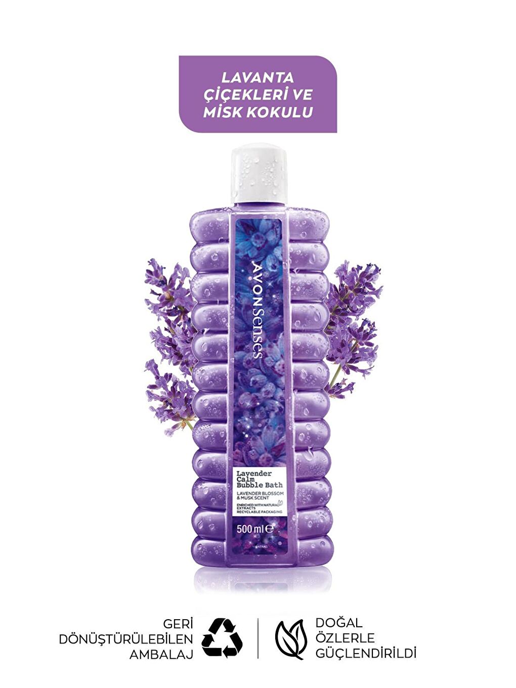 AVON Renksiz Senses Lavender Calm Lavanta Kokulu Banyo Köpüğü 500 Ml. Onlu Set - 2