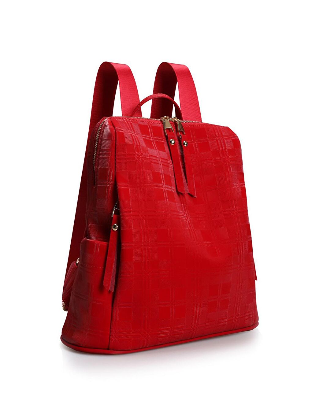 Kırmızı Desenli Kadın Büyük Boy Sırt Çantası