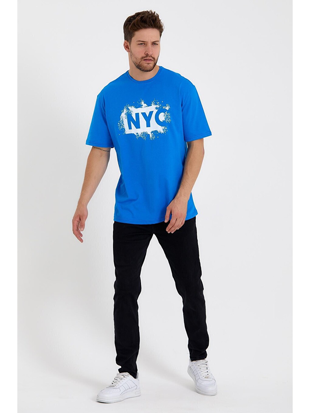 Mavi Erkek Bisiklet Yaka Regular Fit Nyc Baskılı Tişort Spr22ts114