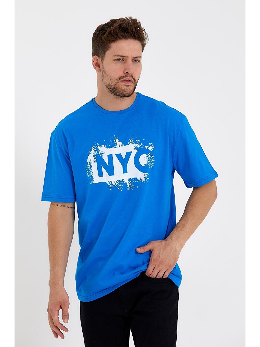 Mavi Erkek Bisiklet Yaka Regular Fit Nyc Baskılı Tişort Spr22ts114-1