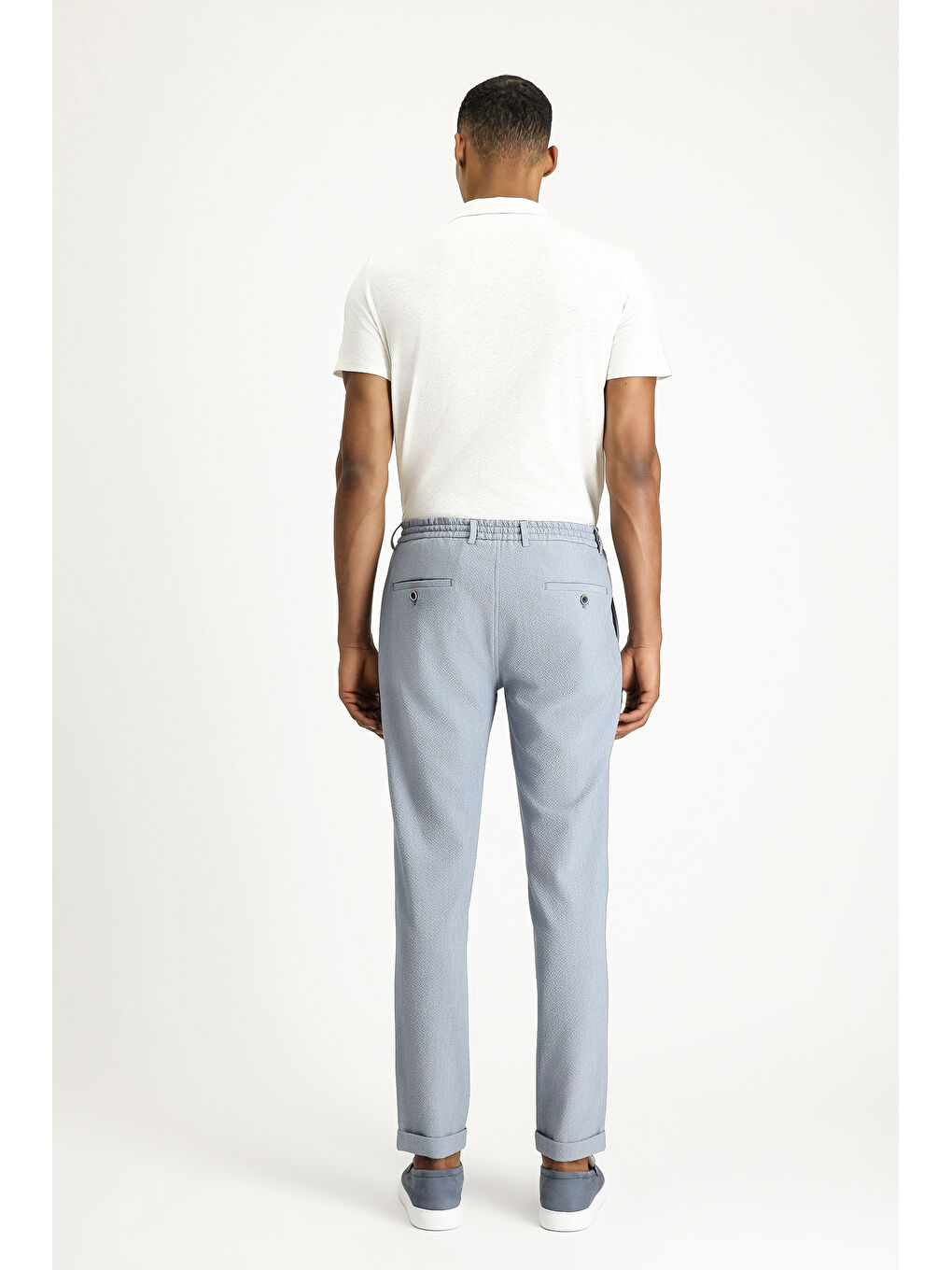 Mavi Super Slim Fit Ekstra Dar Kesim Beli Lastikli İpli Gofre Elastanlı Klasik Kumaş Pantolon-3