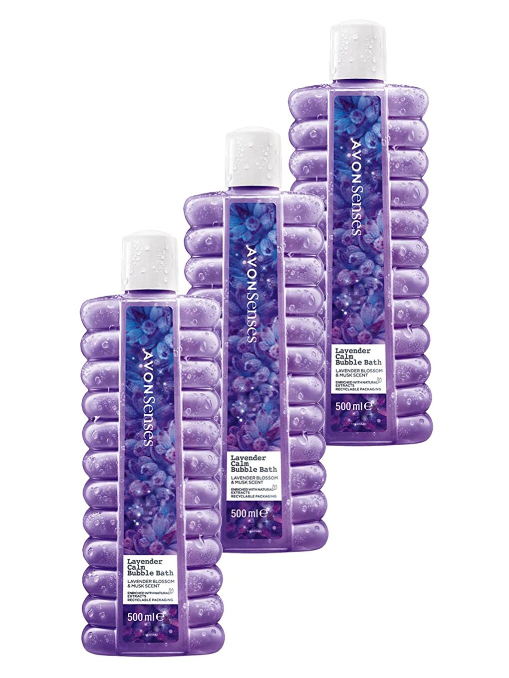 AVON Renksiz Senses Lavender Calm Lavanta Kokulu Banyo Köpüğü 500 Ml. Üçlü Set