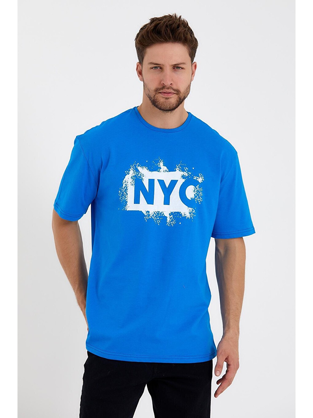 Mavi Erkek Bisiklet Yaka Regular Fit Nyc Baskılı Tişort Spr22ts114-2