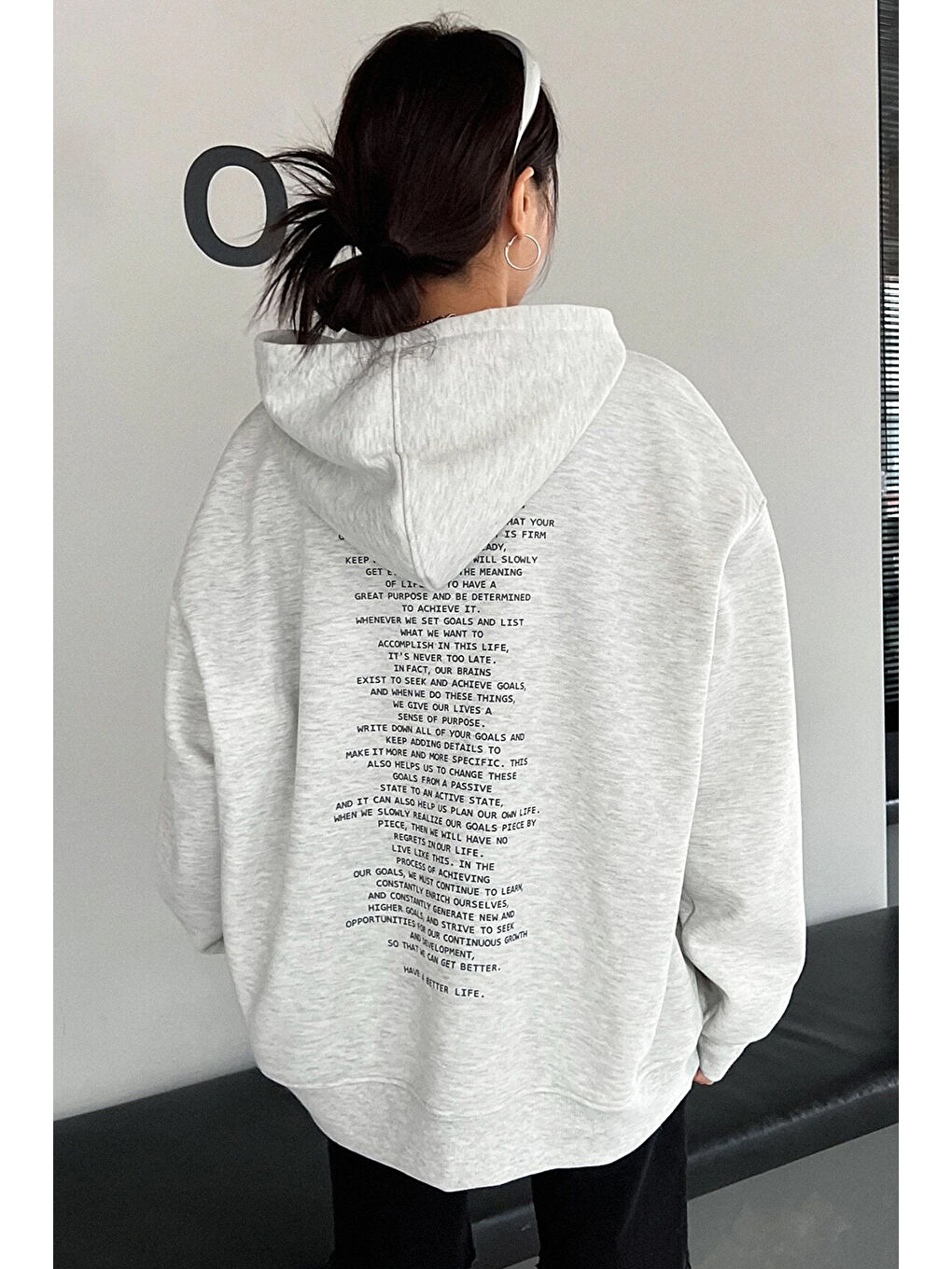 uyguntarz Gri Unisex Have a Better Life Baskılı Sweatshirt - 1