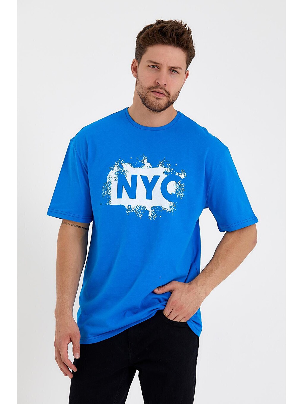 Mavi Erkek Bisiklet Yaka Regular Fit Nyc Baskılı Tişort Spr22ts114-4