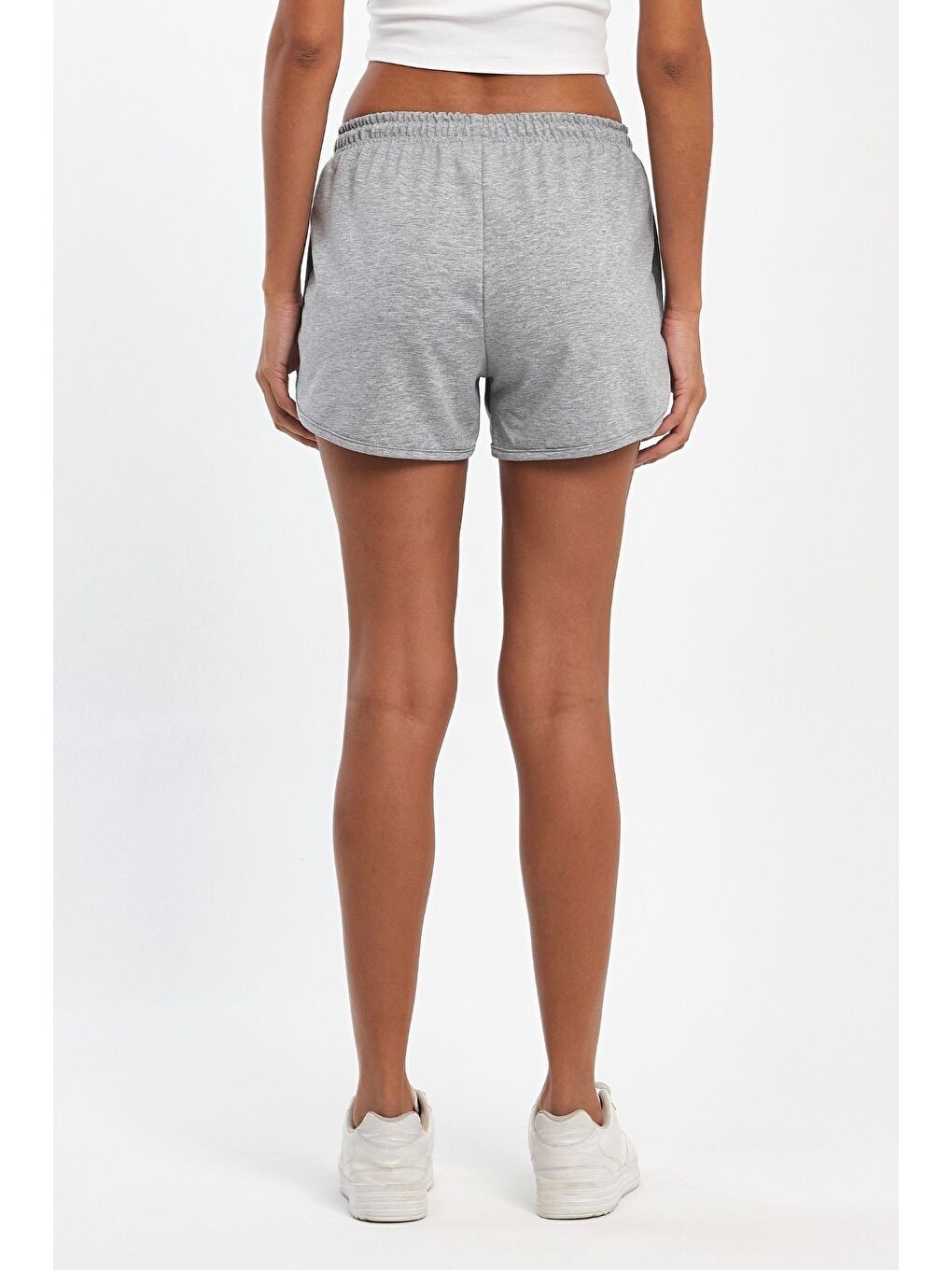 Karışık Kadın 4'lü Yırtmaçlı Penye Kumaş Regular Fit Siyah-Lacivert-Gri-Antrasit Kısa Mini Günlük Şort-6