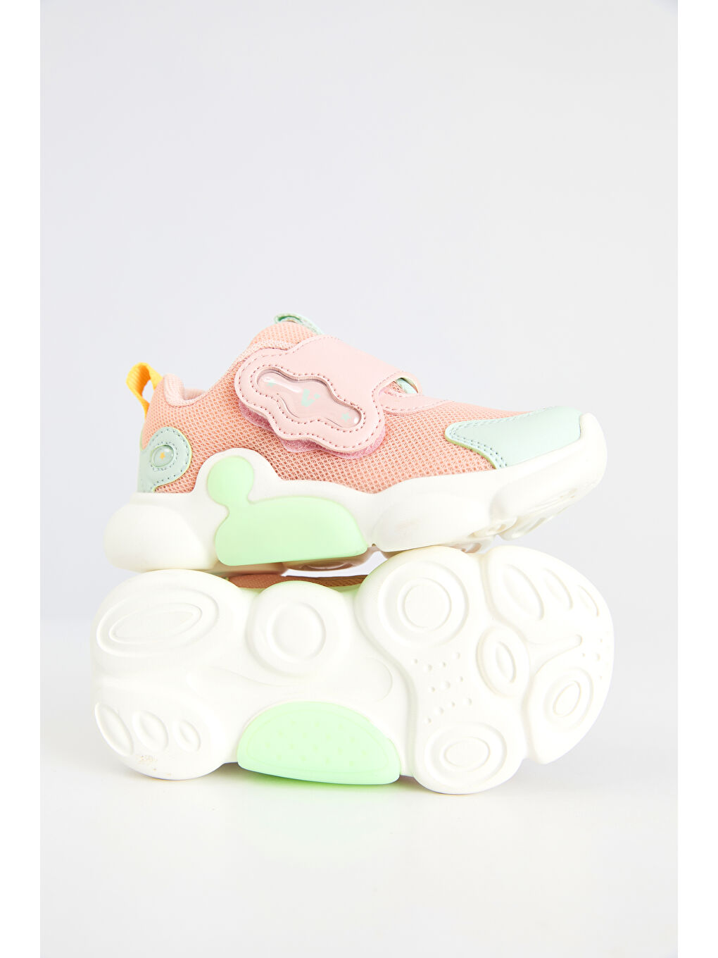 Pembe Gum Işıklı Kız Okul Öncesi Pudra Spor Ayakkabı-2