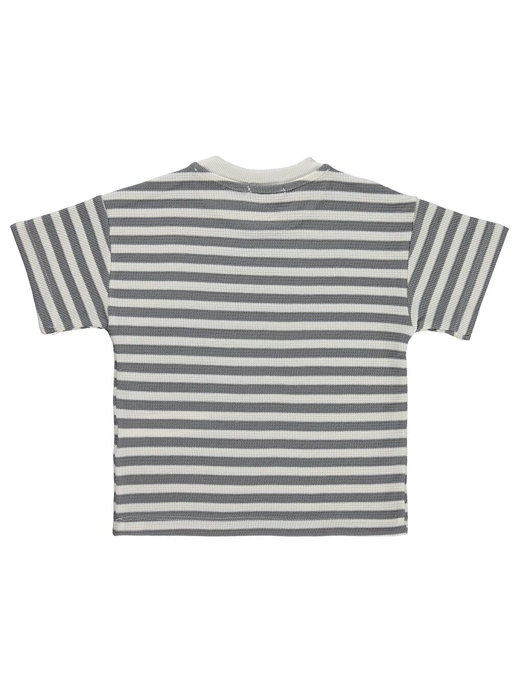 Boys Jakar Çizgili 2-5 Yaş Tişört - Gri-1