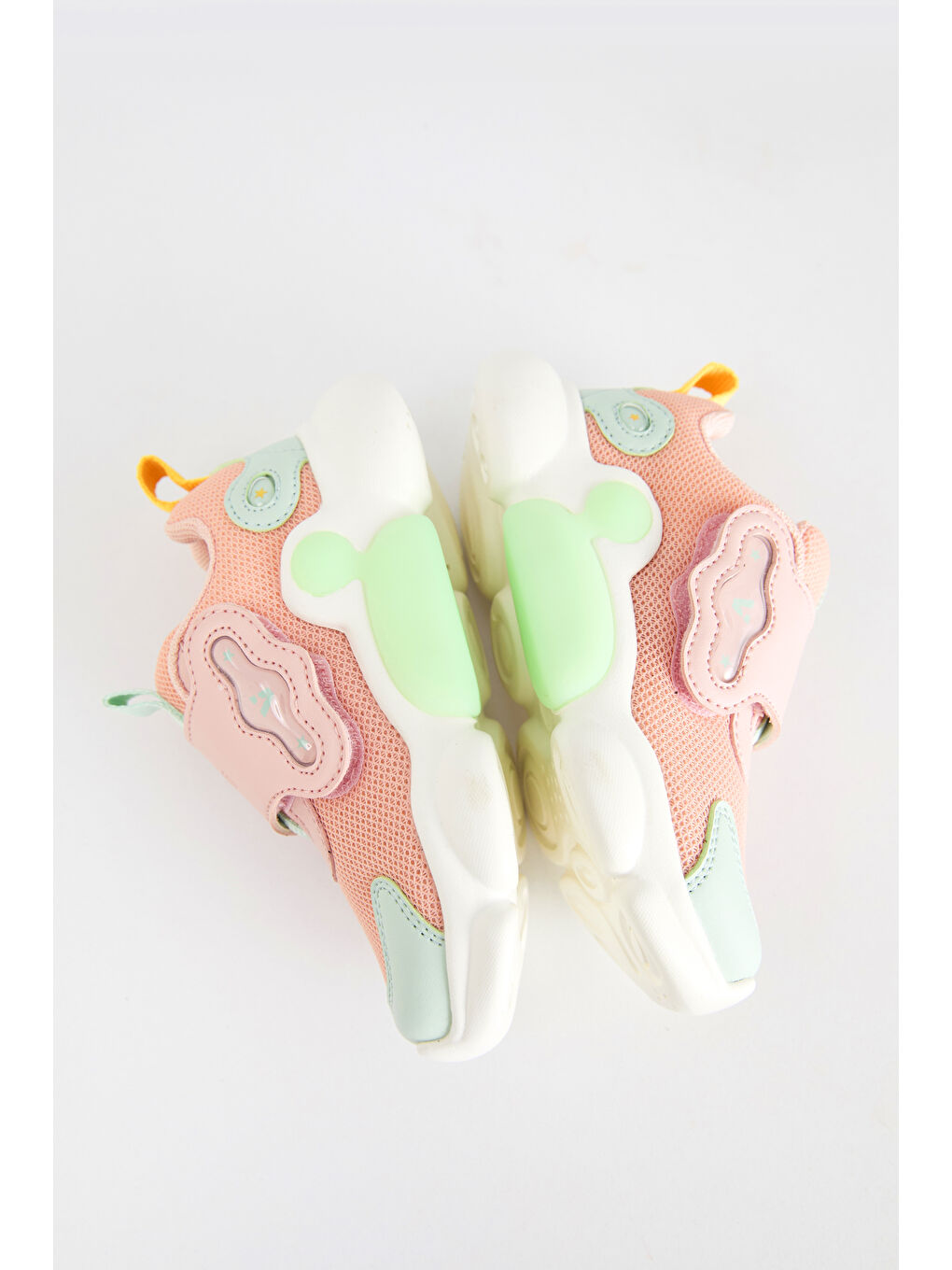 Pembe Gum Işıklı Kız Okul Öncesi Pudra Spor Ayakkabı-6
