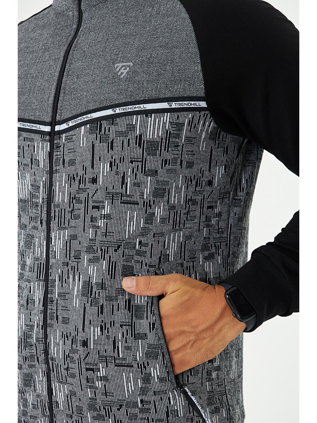 Erkek Tam Fermuarlı Eşofman Takımı Siyah 5817-S-7