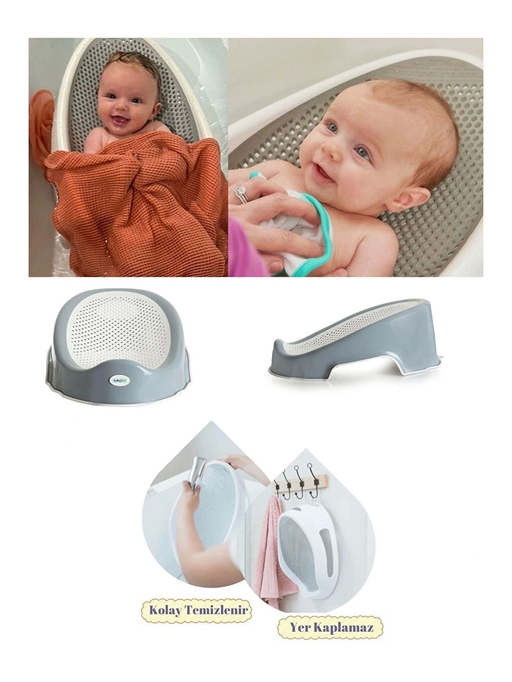 Soft Banyo Desteği Gri