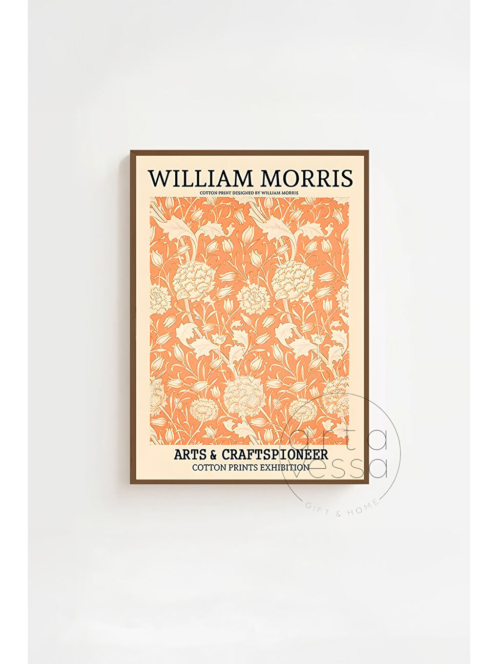 Beyaz 3 Parça Kahverengi Gerçek Ahşap Çerçeveli Tablo Seti - Model 16 - ERSY3KHVCRV16-2030-2