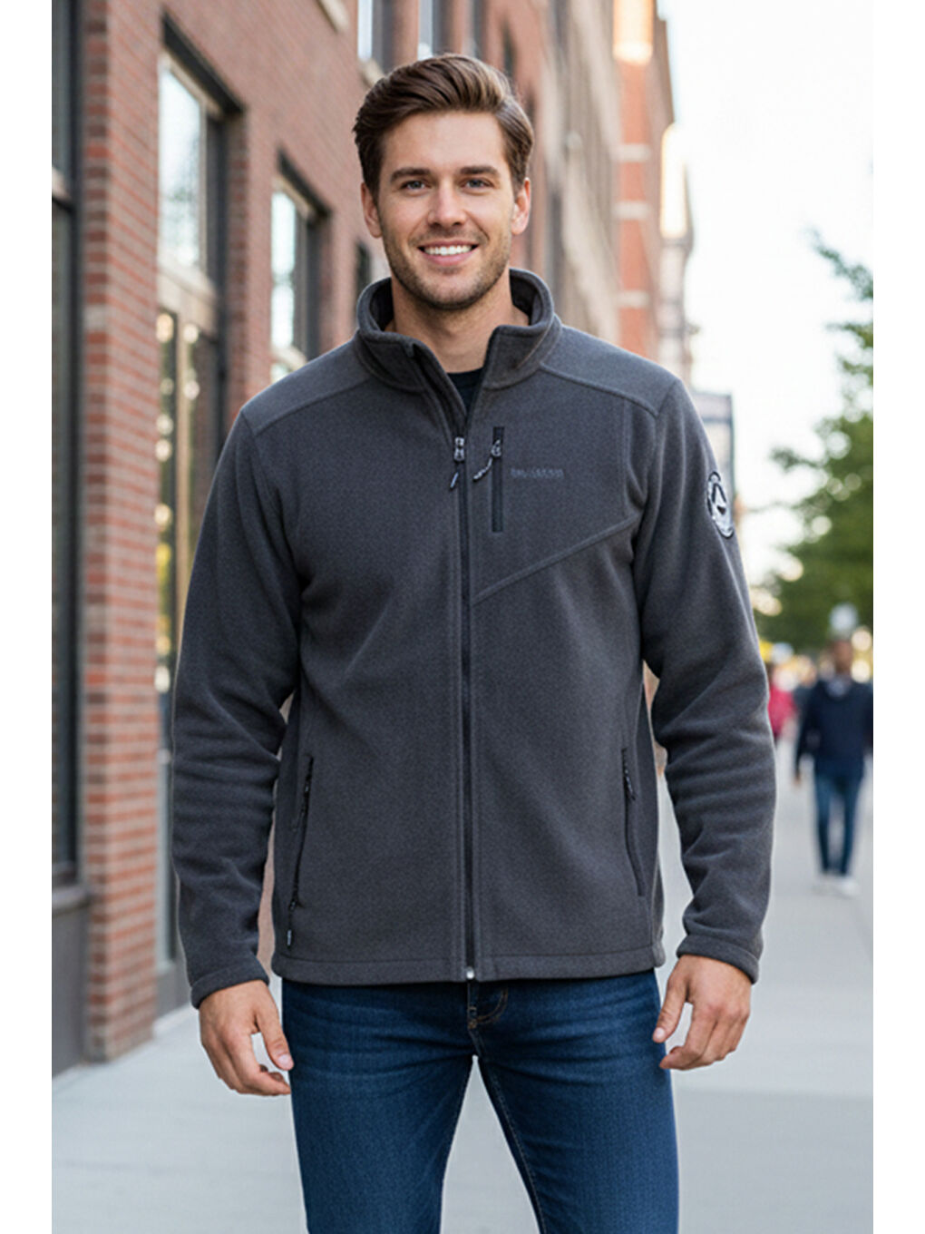 Erkek Polar Önü Fermuarlı Tek Üst Ceket 9512 Antrasit-2