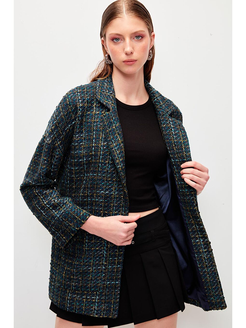 Lacivert Tüvit Rahat Kalıp Ceket