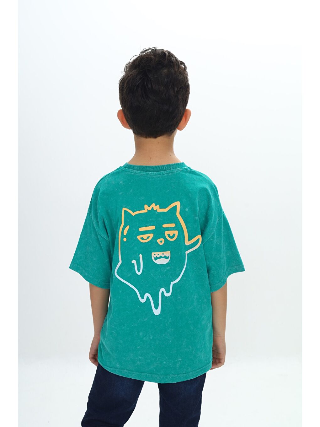 Yeşil Erkek Çocuk Reality Baskılı Tişört-2