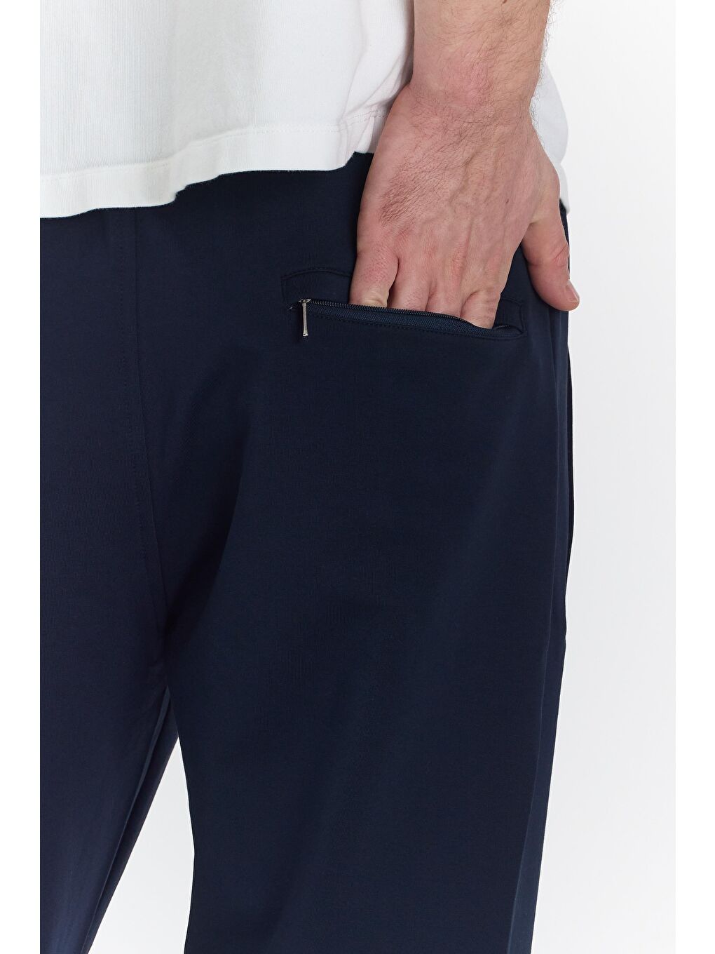 Lacivert Pamuklu Kumaş Erkek Eşofman Altı 0025-6