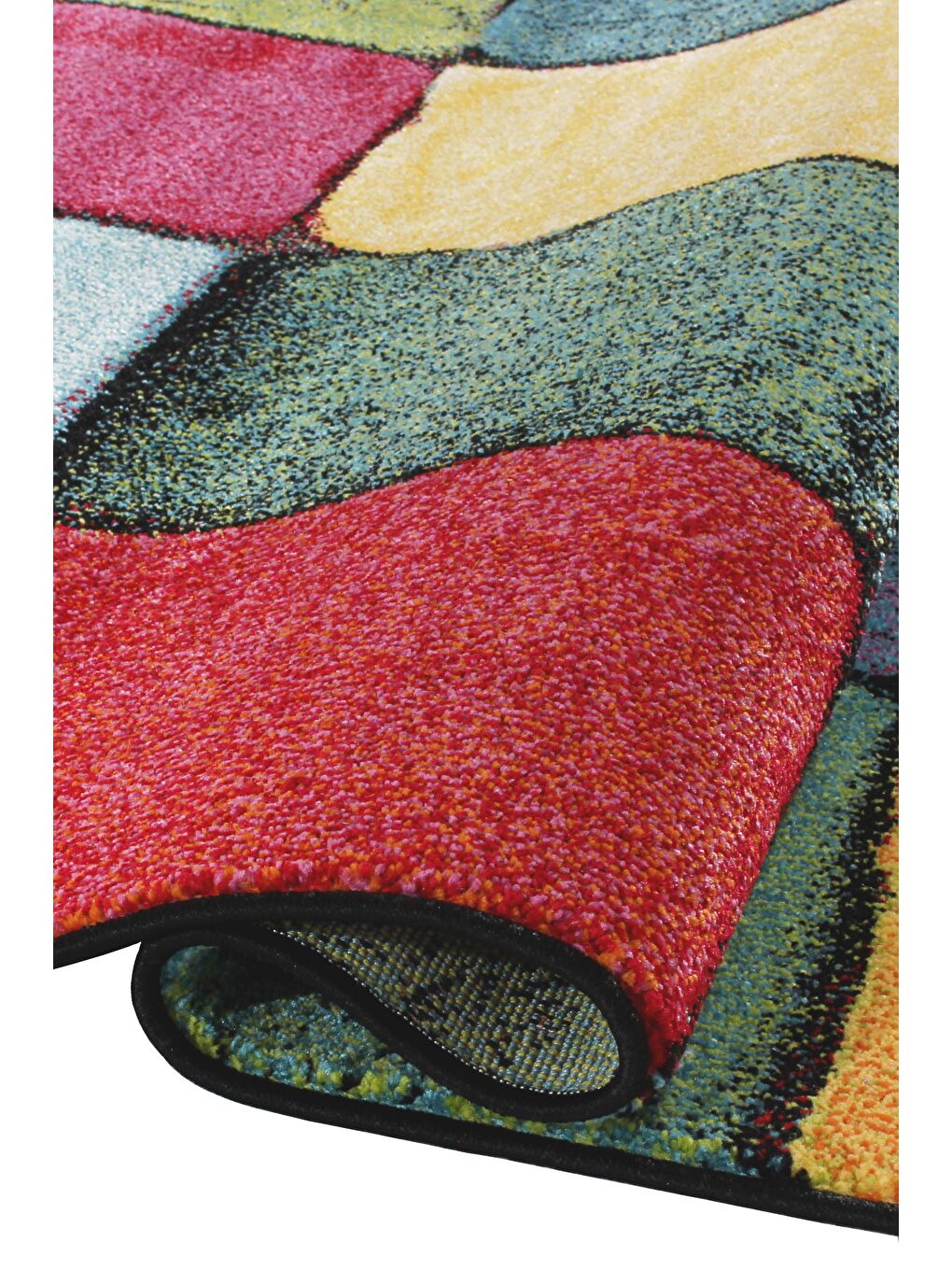 Karışık Renkli Kare Duvar Taşı Modern Dokuma Halı-100x150-1